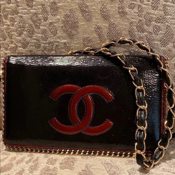 SOLD!!! Chanel red and black wallet on chain WOC - Picture 7 of 12